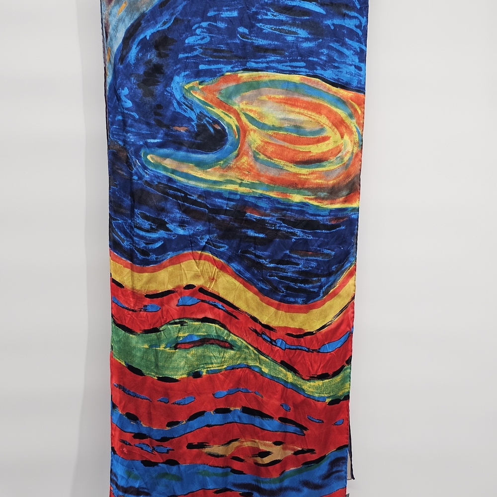 Vienna Silk Abstract Multicolor Scarf